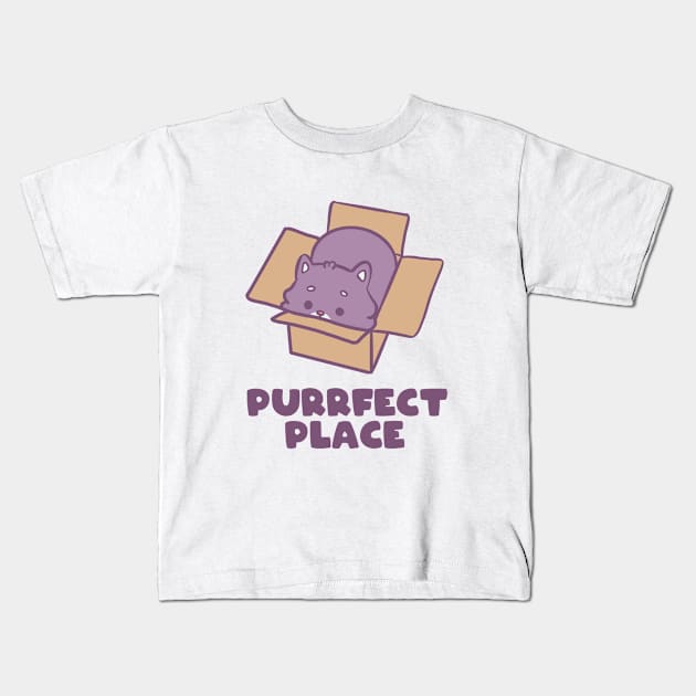 Purrfect Place Kids T-Shirt by PomPom Story